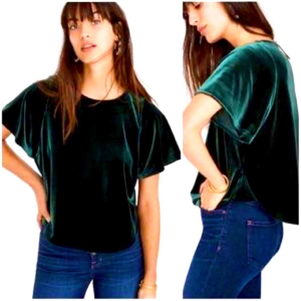 🆕 LAUREN Ralph Lauren Short Sleeve Velvet Blouse